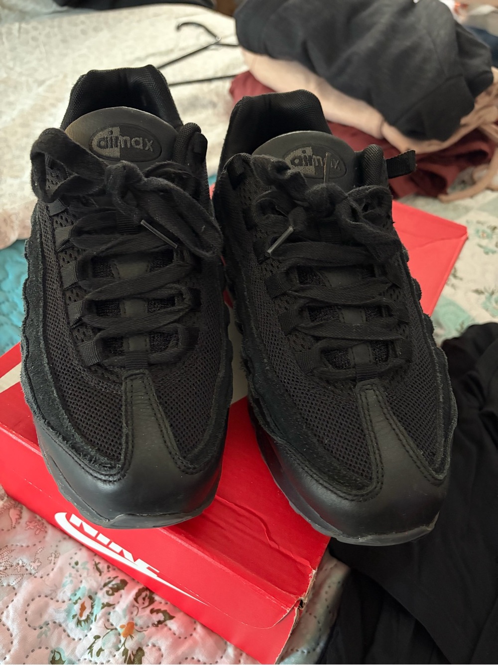 Nike Kids Black Air Max Mesh & Leather Sneakers